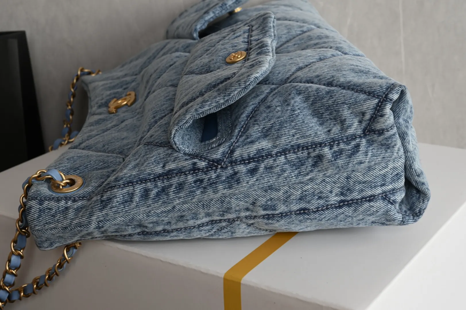 Chanel Denim Hobo Underarm Bag Shoulder Back