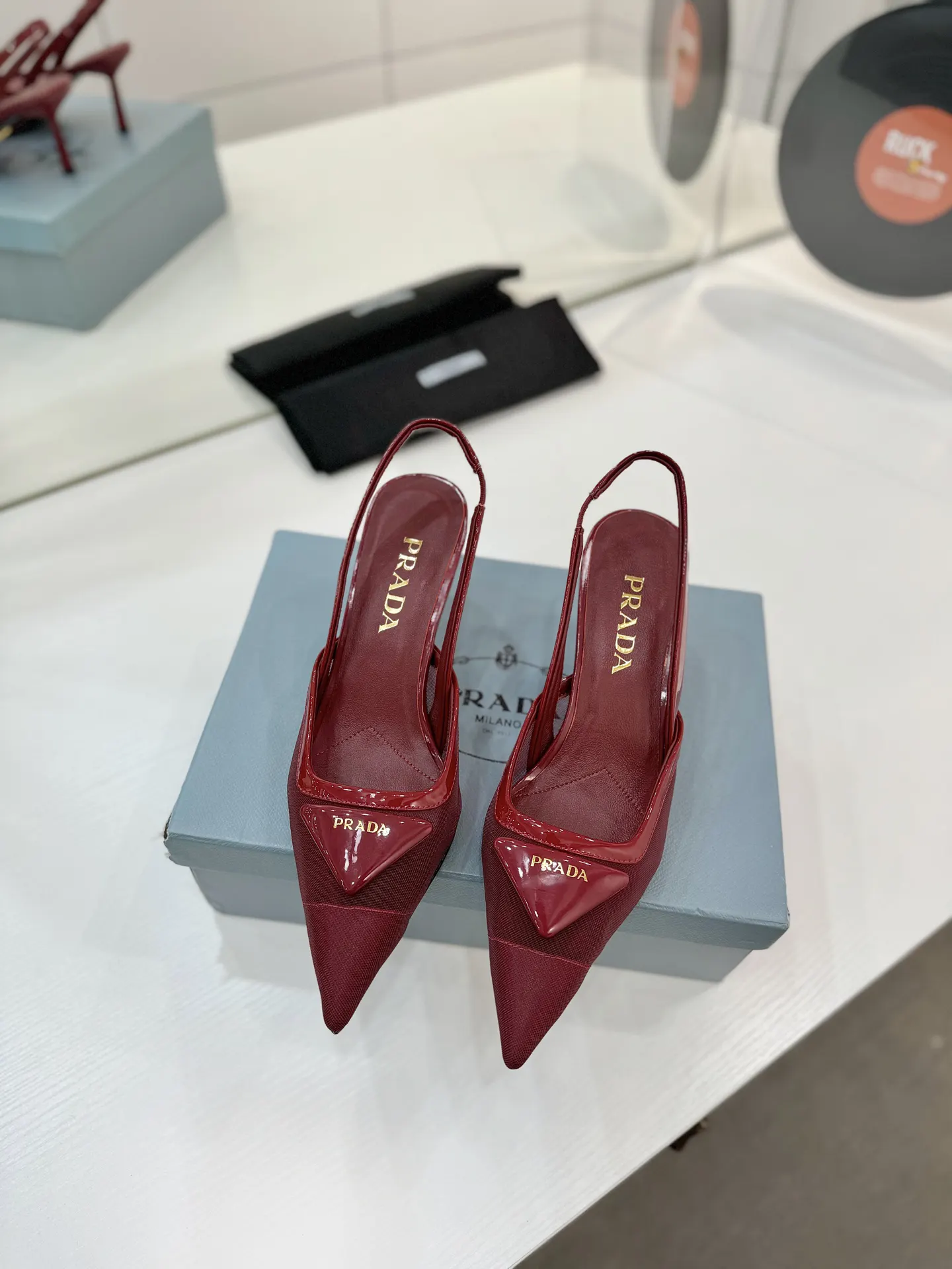 Prada 羊皮 漆皮 单鞋 舒適 高跟鞋