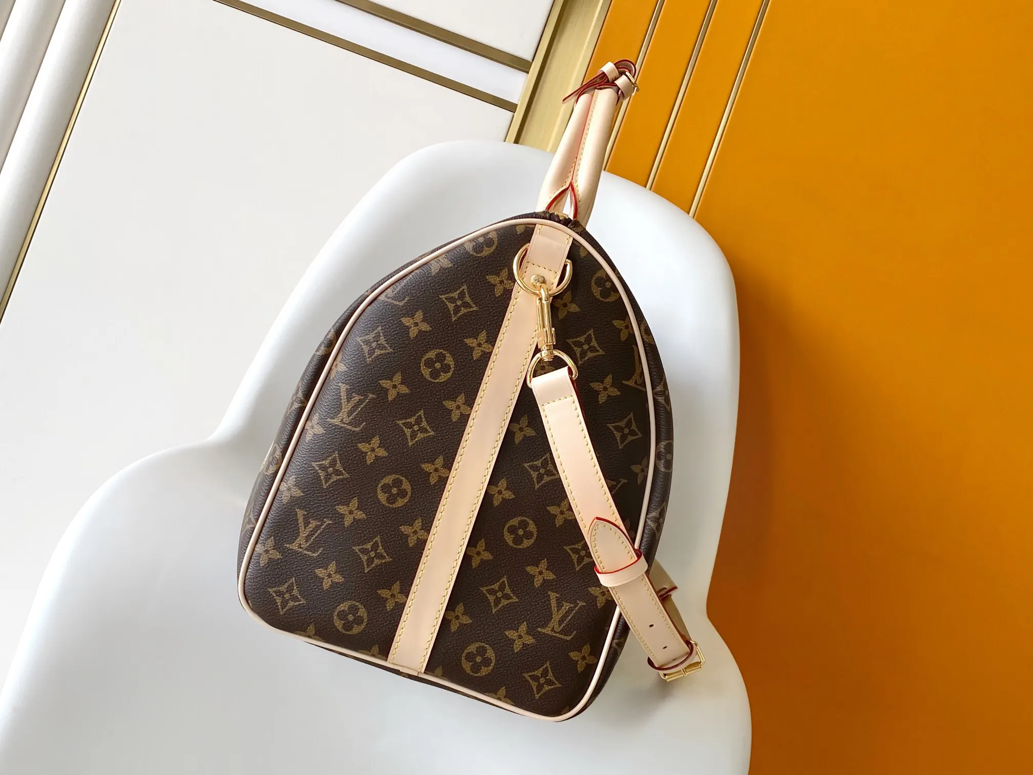 Keepall 老花 牛皮 旅行袋 大容量旅行款