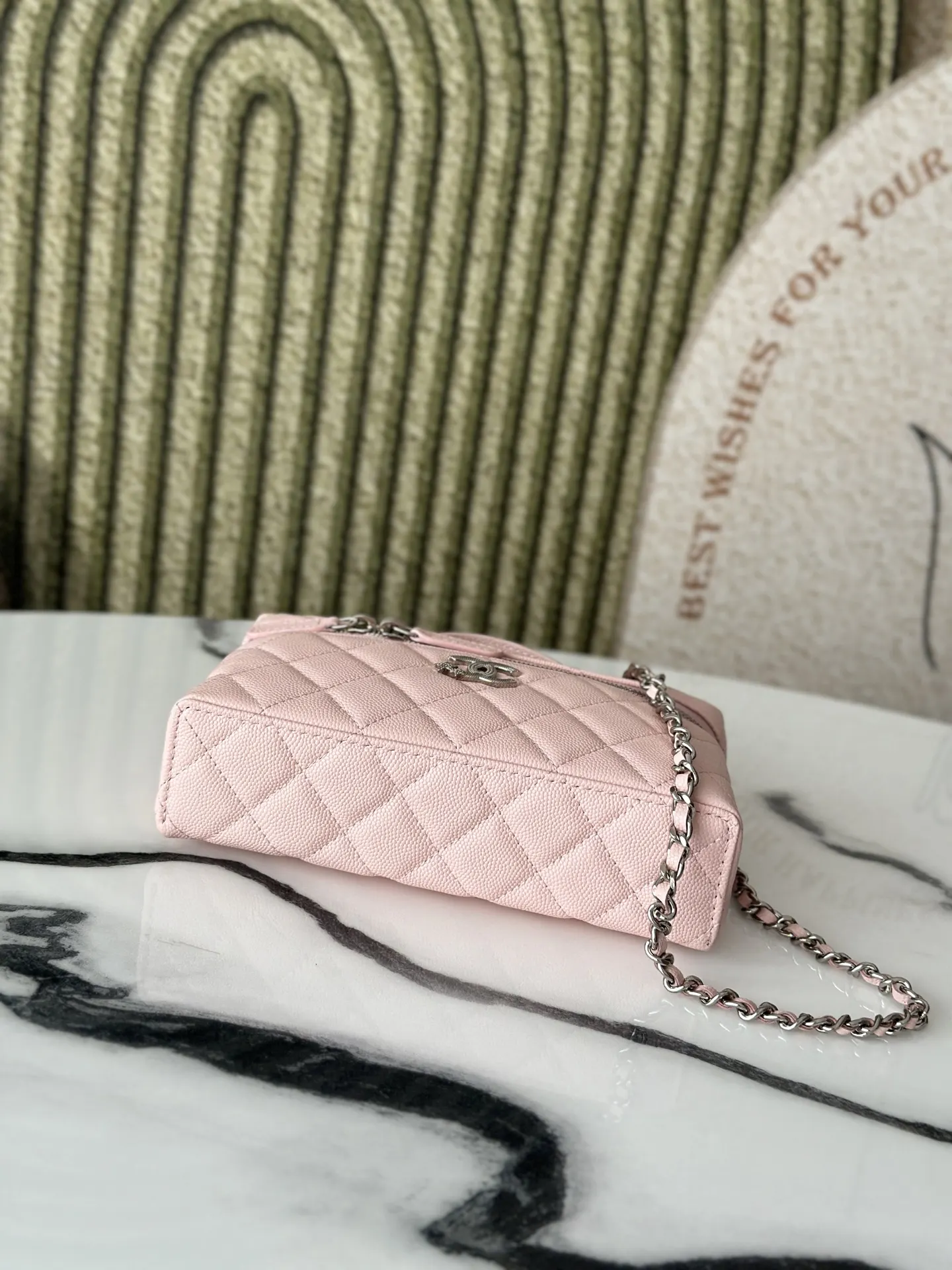 Pink Cosmetic Pouch Leather