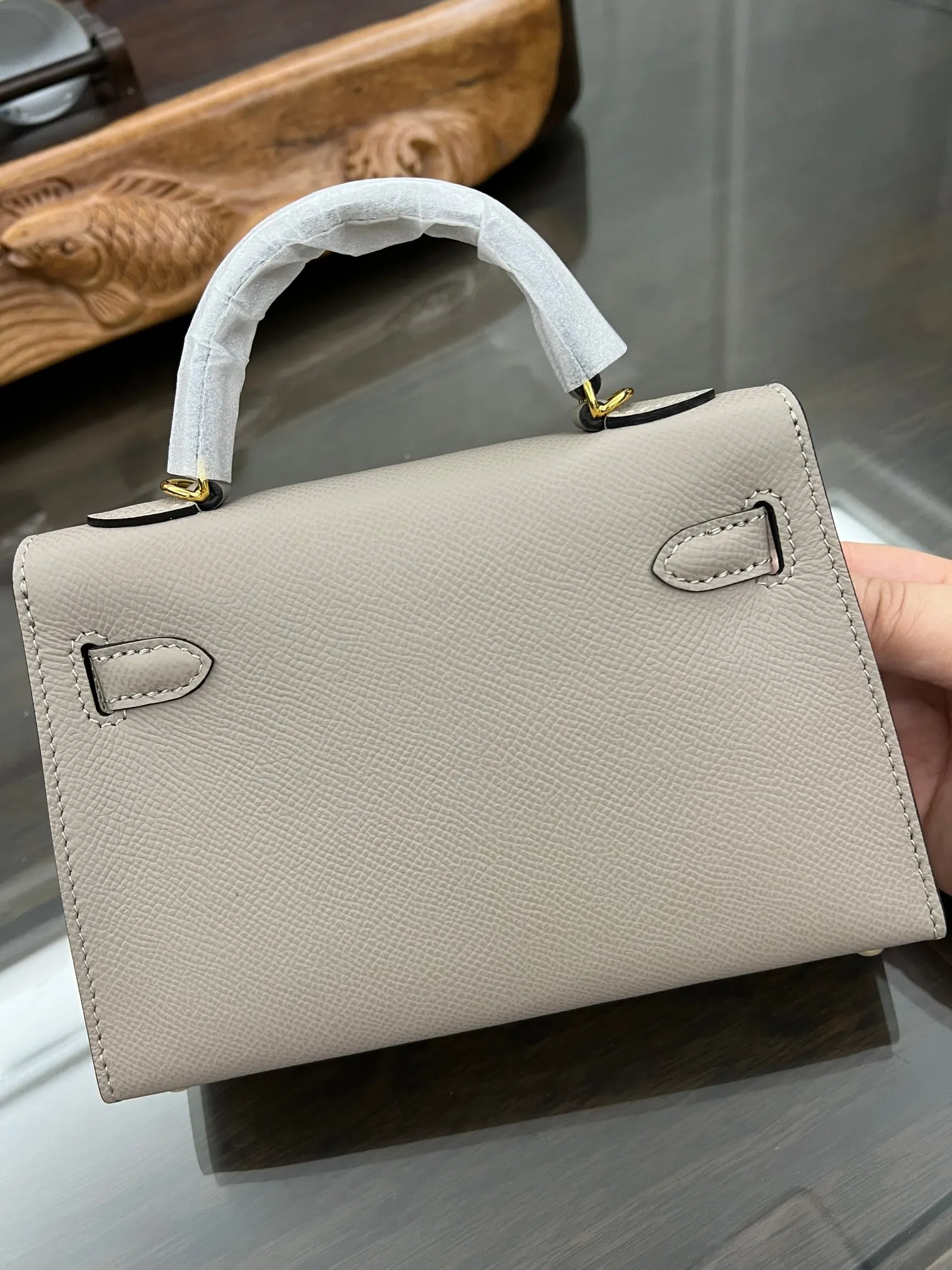 Hermès Kelly Mini Epsom掌纹牛皮 斜挎包 19cm