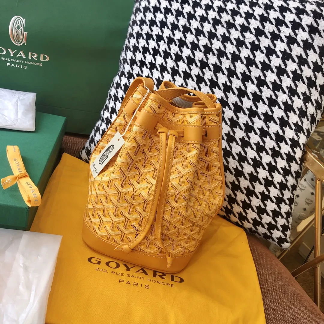 Goyard 老花 黄色 帆布 水桶包 休闲水桶款