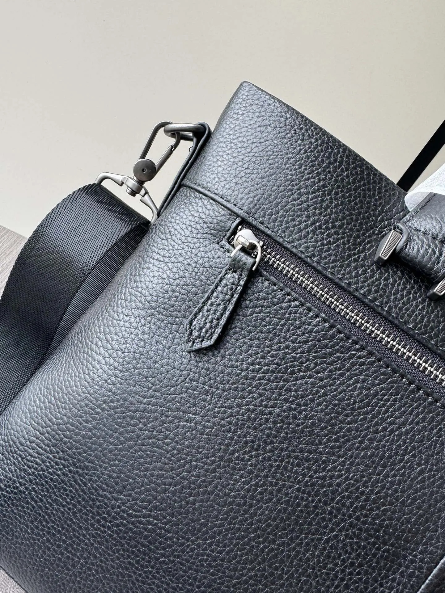 Prada Black Briefcase Business Commuter Leather