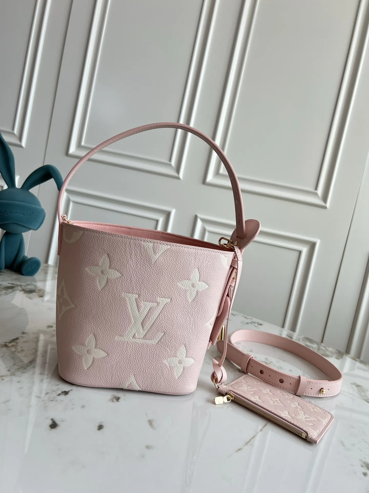 Black Pink Organizer Pouch Travel Leather