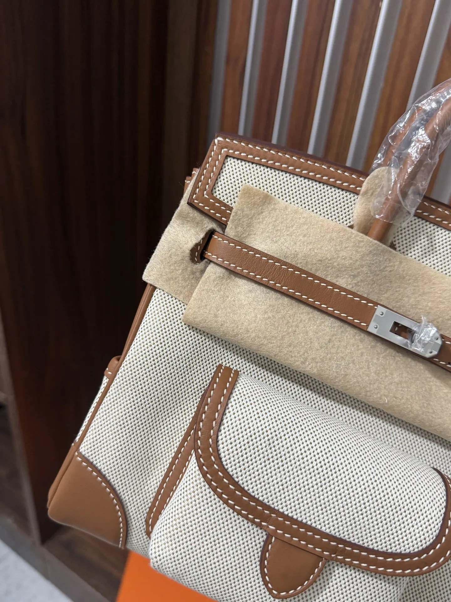 Hermès Birkin 棕色 帆布 手提包