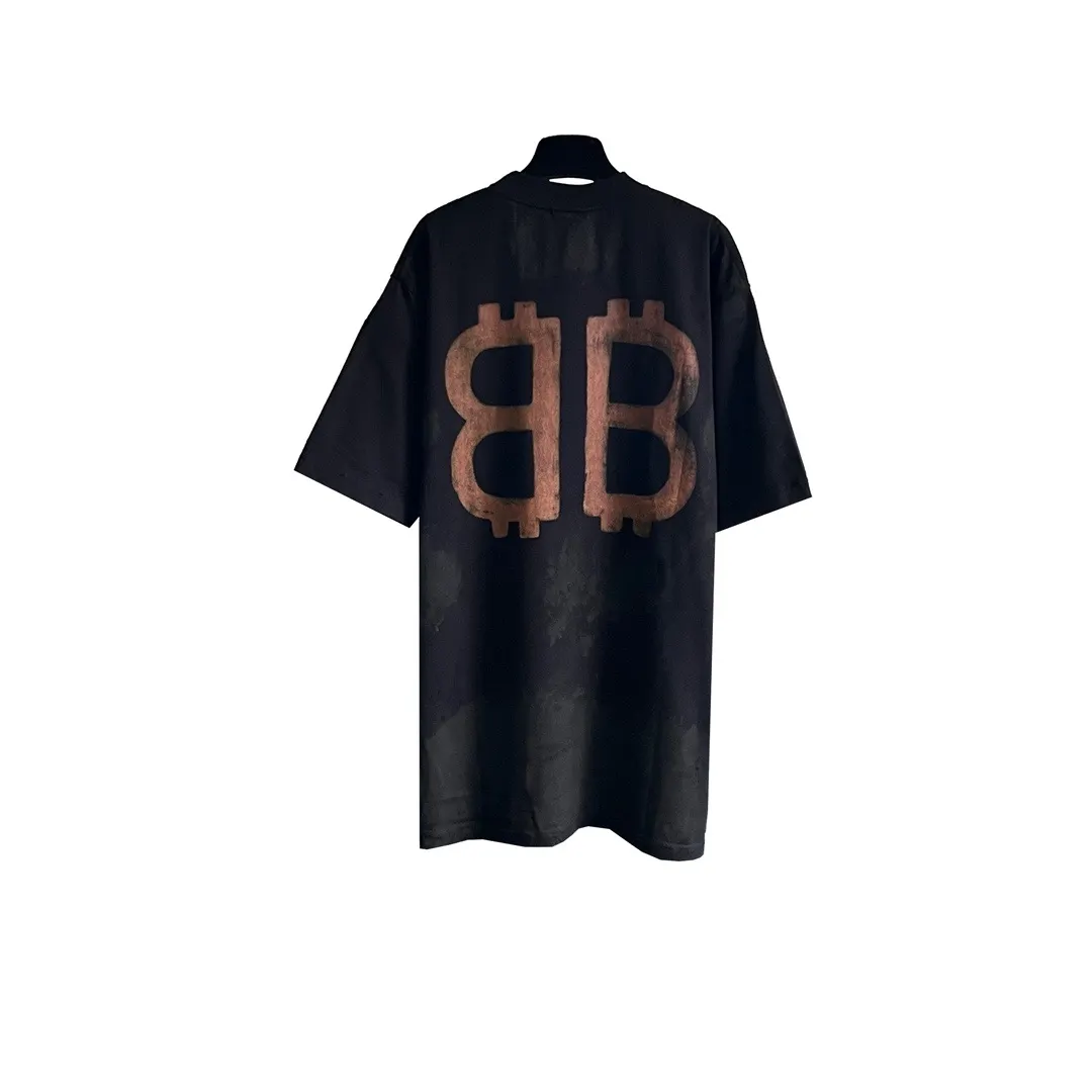 Balenciaga 黑色 Logo 印花 短袖T恤