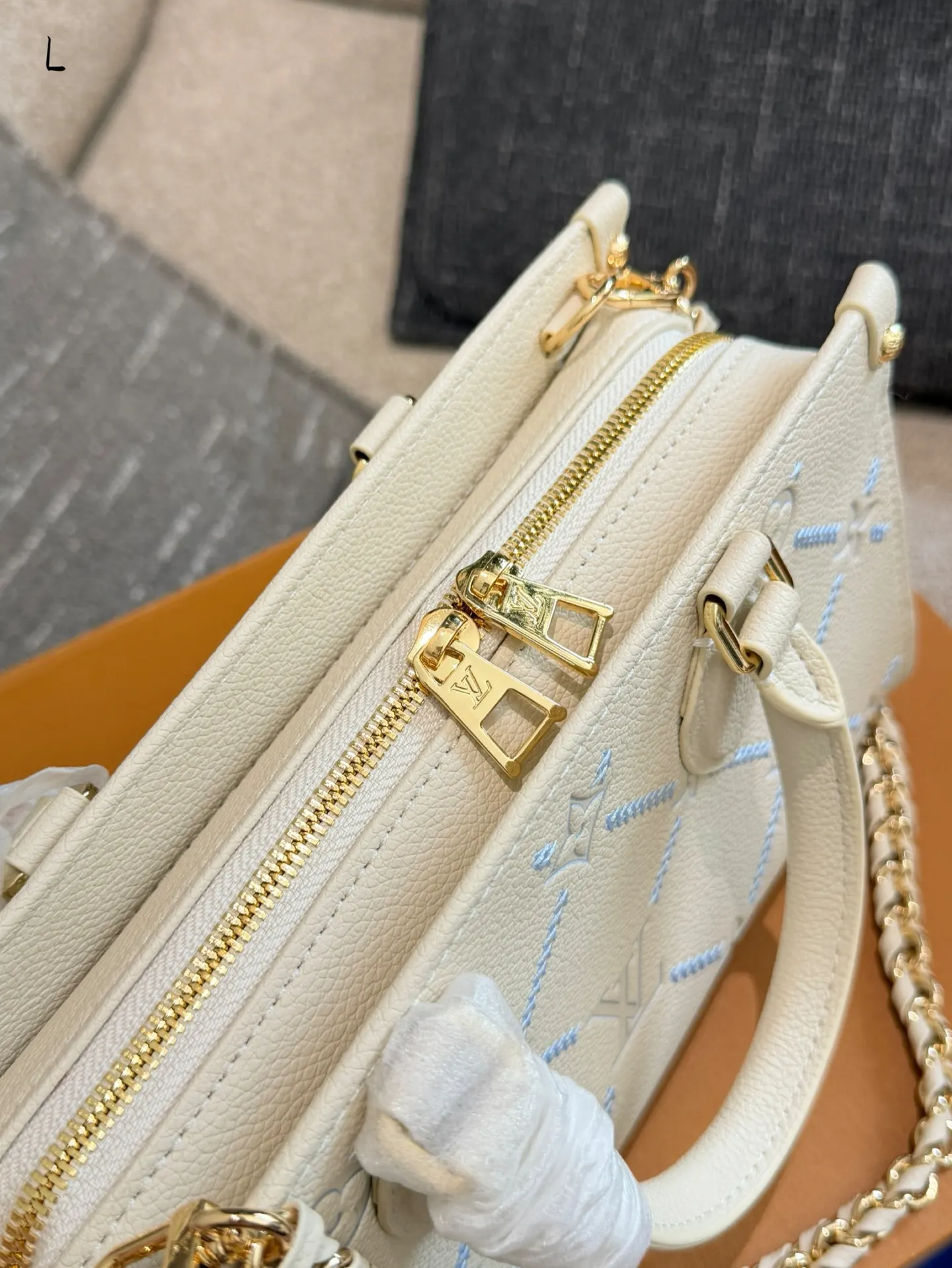 LV 老花 皮革 All in bb水桶包 Onthego 托特包 大容量托特款