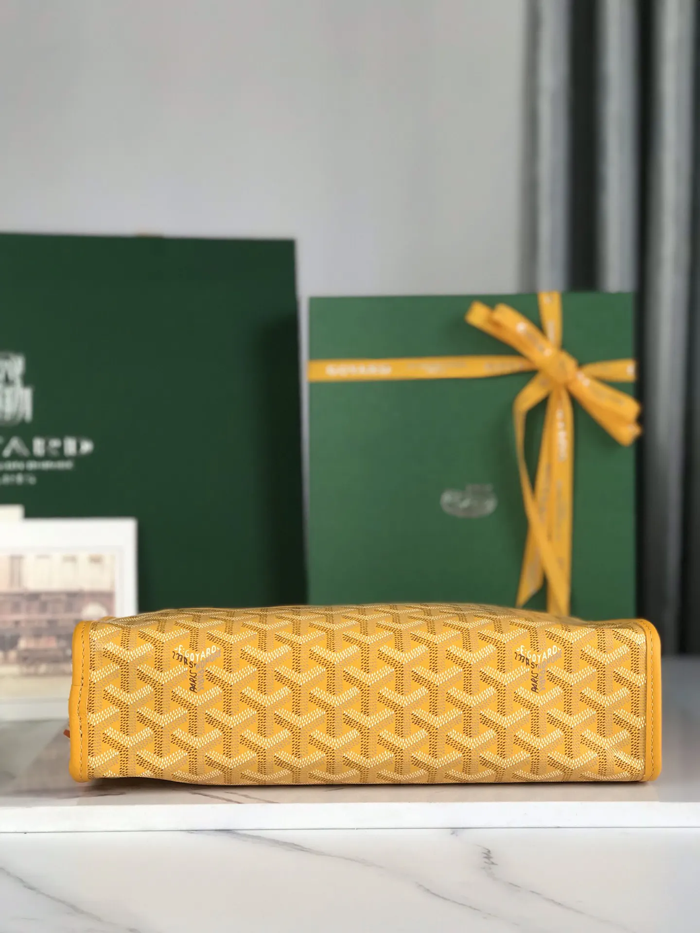 Goyard 黃色 牛皮 手拿包 精致手拿款