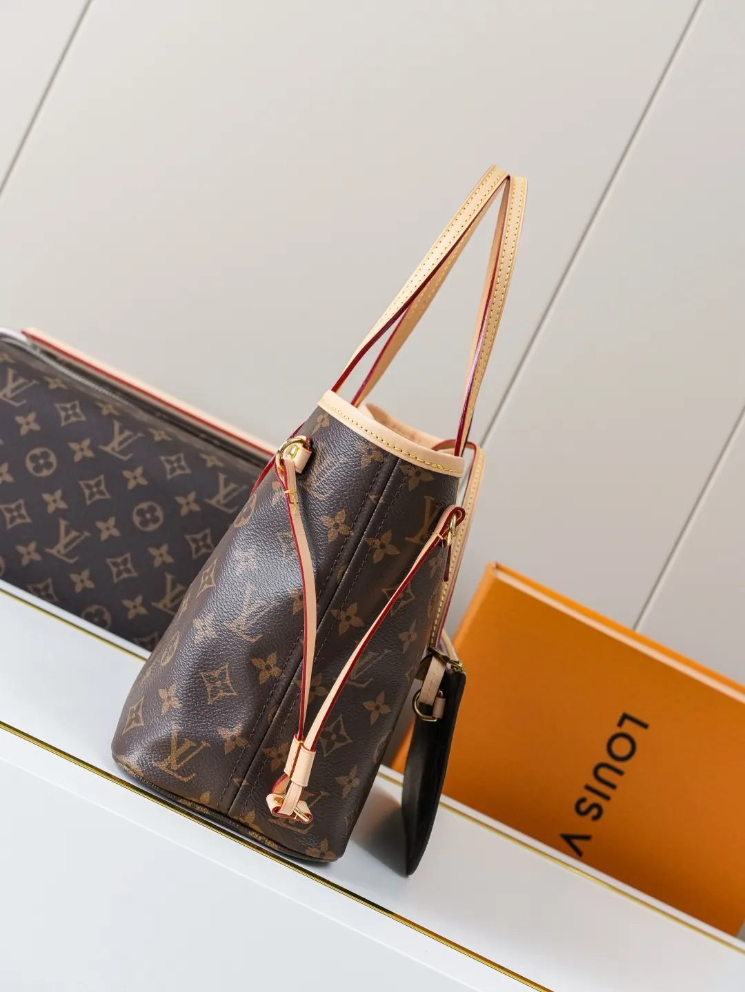 Neverfull 老花 牛皮 托特包 大容量托特款