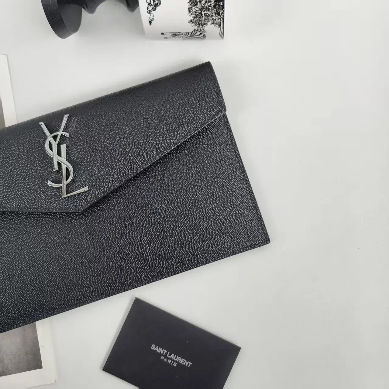 Black Clutch Bag Classic Leather