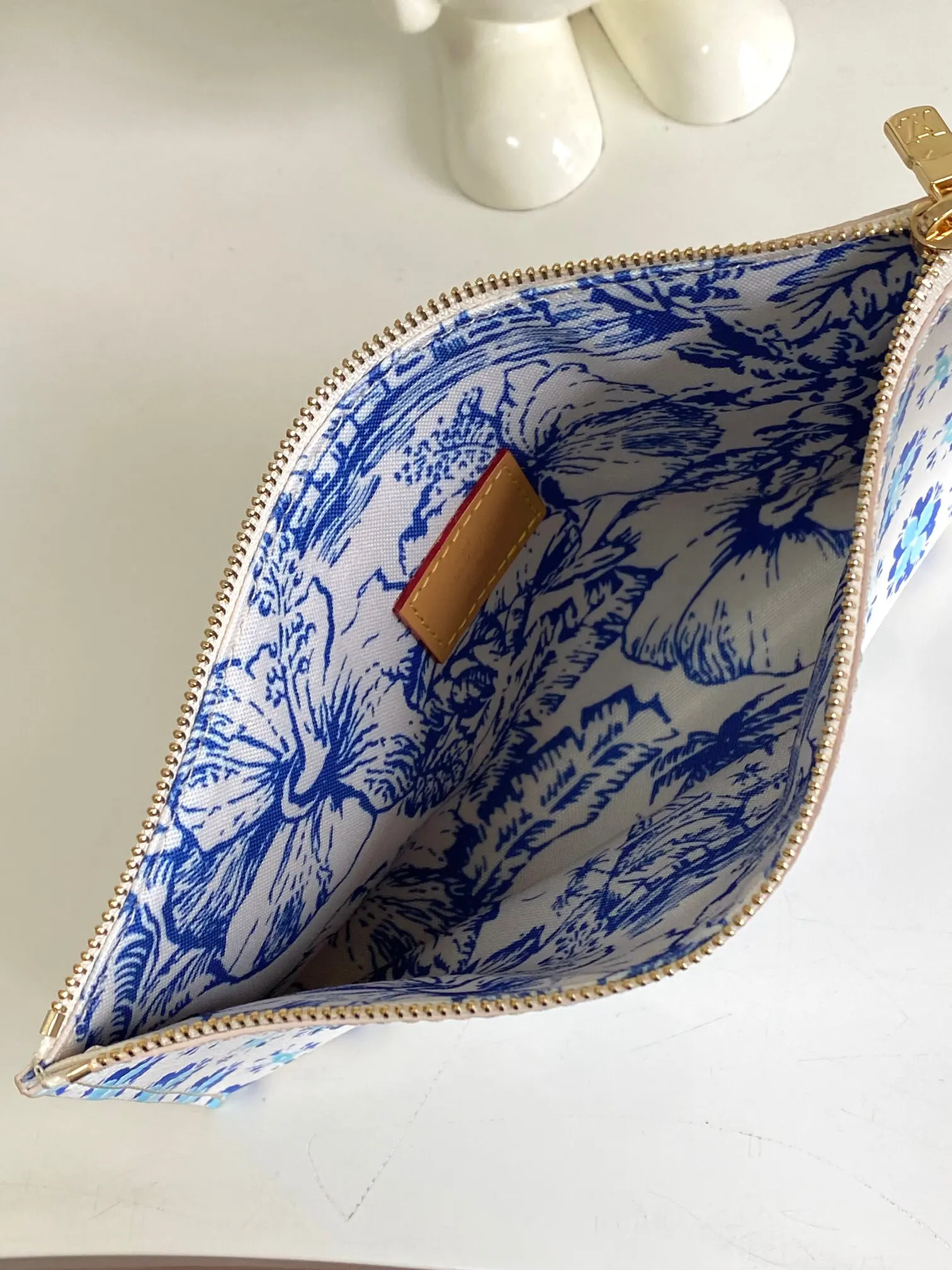 LV Neverfull 藍色 紅色 帆布 托特包 大容量托特款