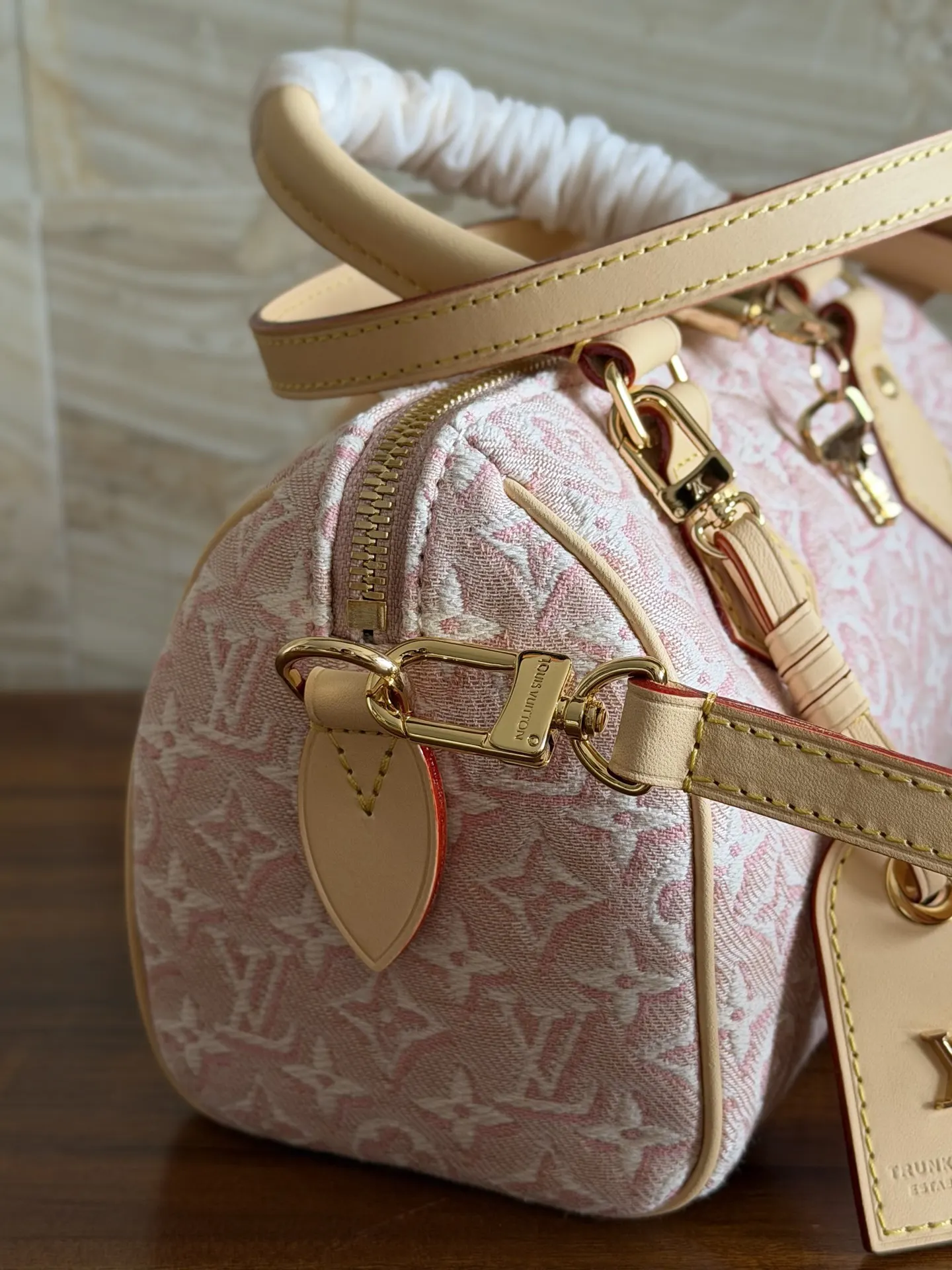 LV Speedy 粉色 帆布 收納包 旅行收納款