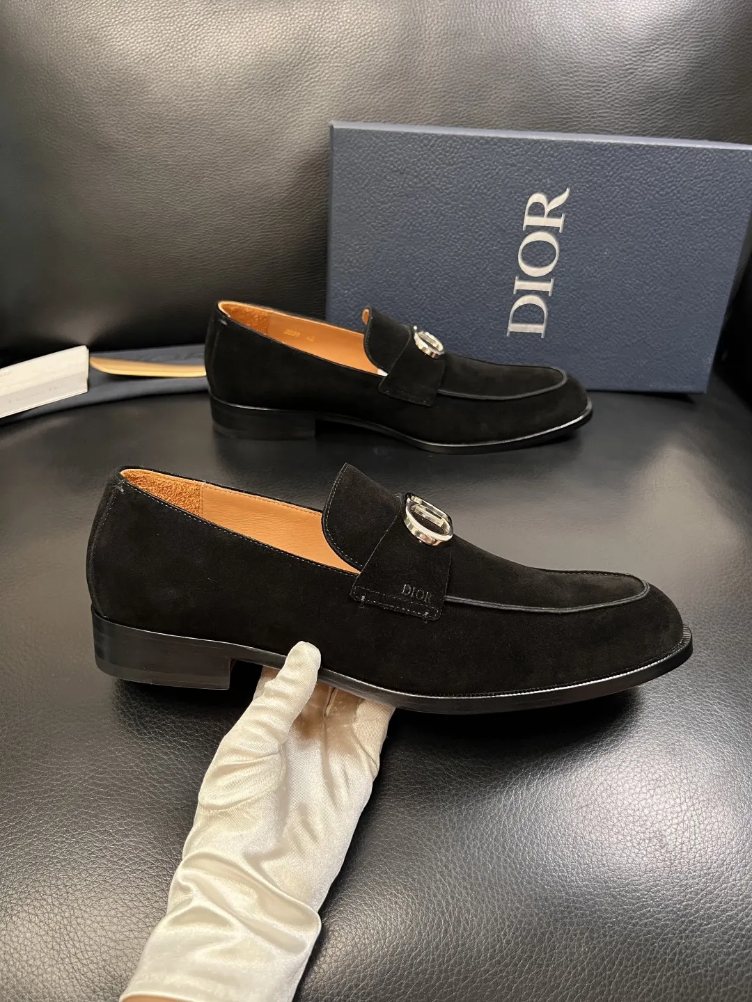 Dior Lady Dior 黑色藤格纹手提斜挎包 金属扣款