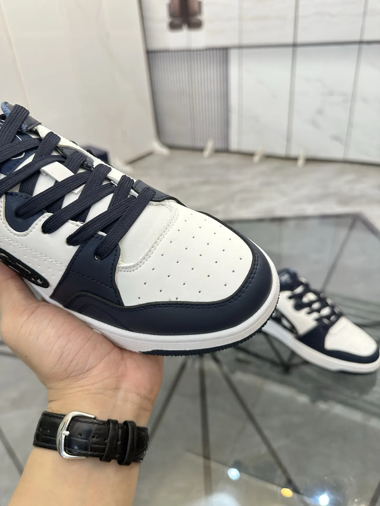 Dior B57 蓝白拼色牛皮休閒鞋