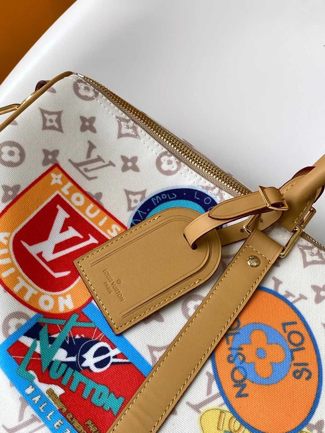 LV 金色 牛皮 旅行袋 大容量旅行款