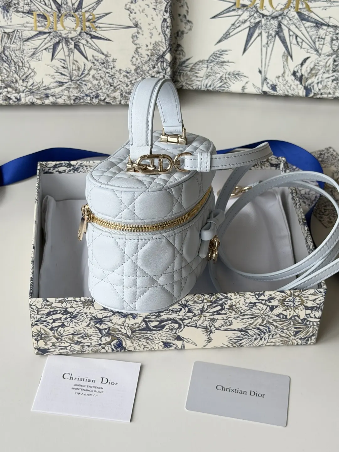 Dior 小號 藍色 皮革 手提包