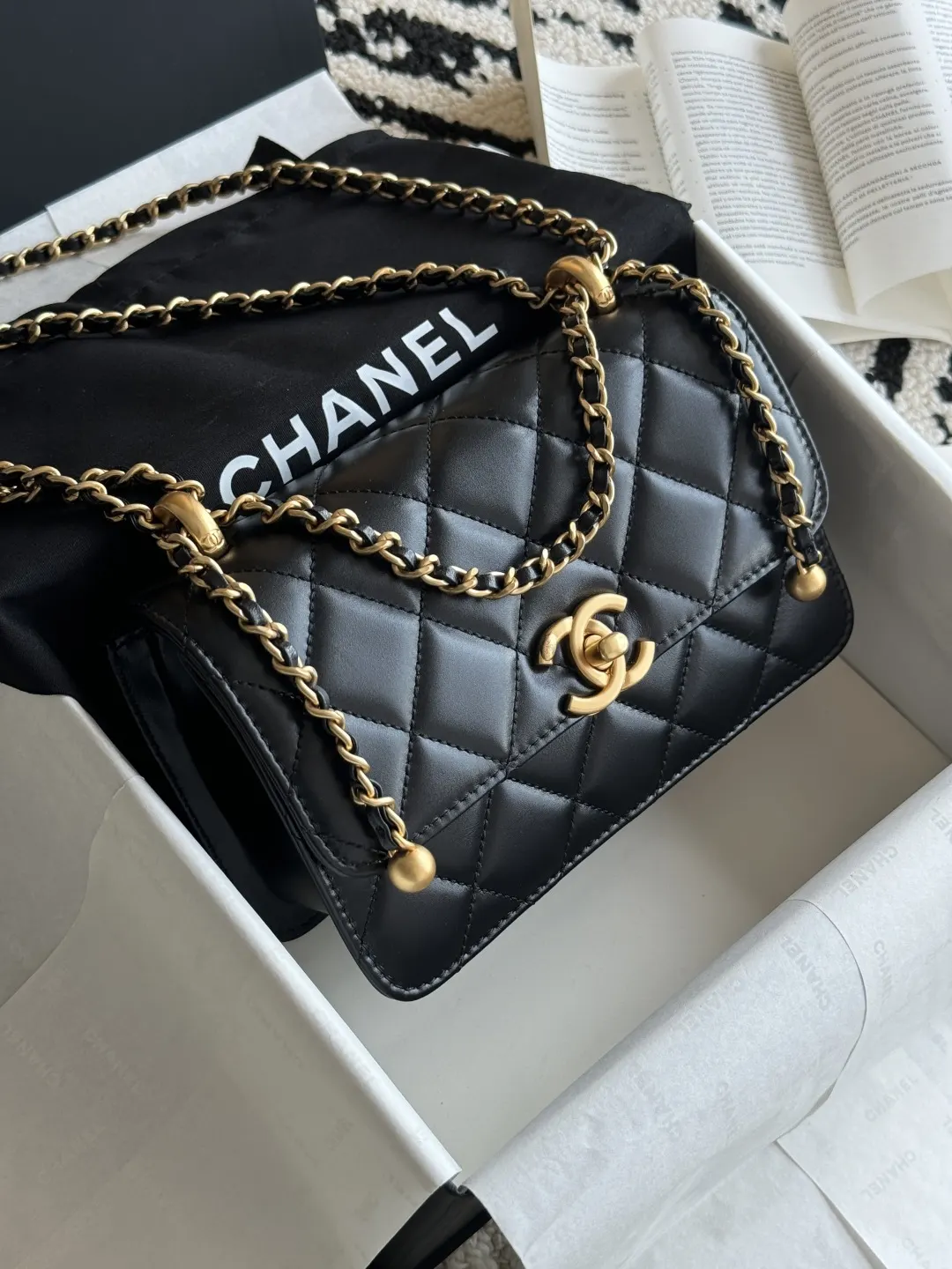 Gold Chain Bag Leather