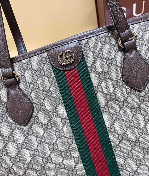 Gucci 棕色 米色 Ophidia托特包 ▫ 尺寸 大容量托特款