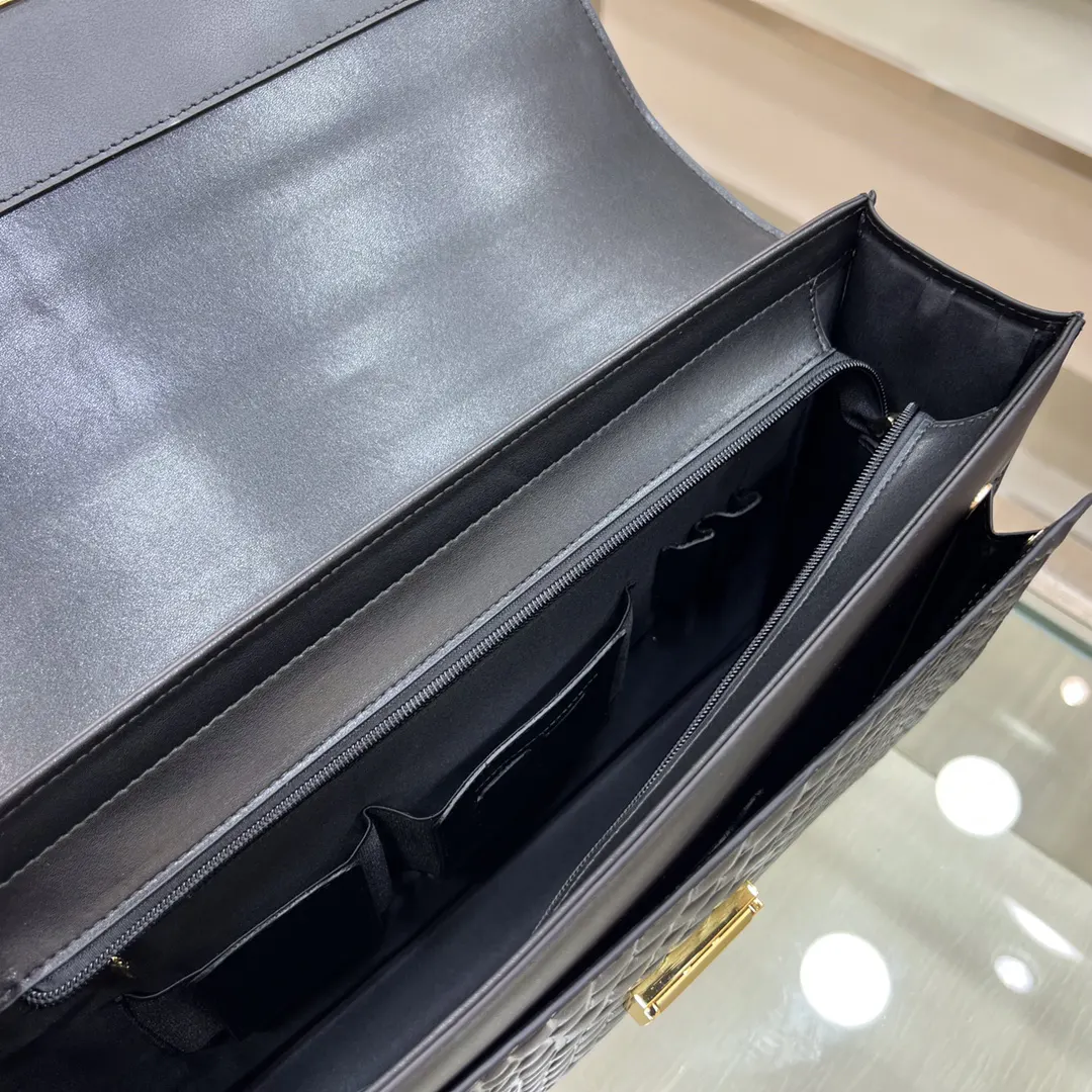 Black Briefcase Business Commuter Leather Image 9 Black Briefcase Business Commuter Leather Image 9
