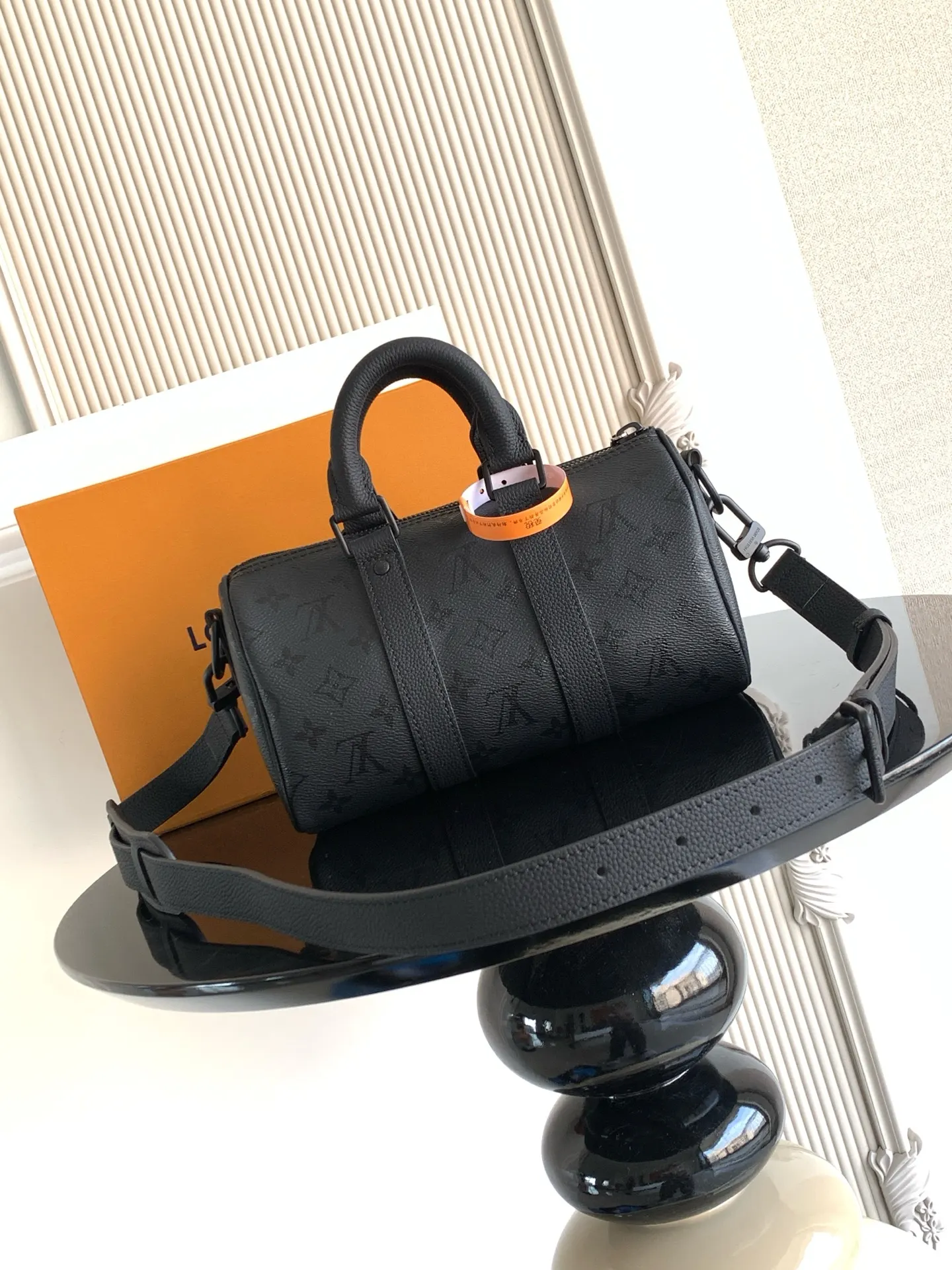 LV Black Embossed Travel Bag Image 3 LV Black Embossed Travel Bag Image 3