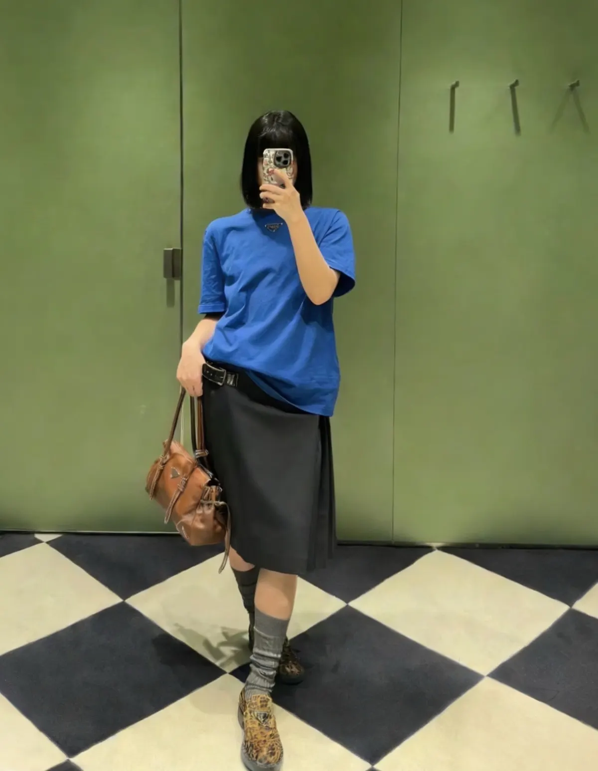 PRADA 蓝色 三角标 针织衫 质感针织款