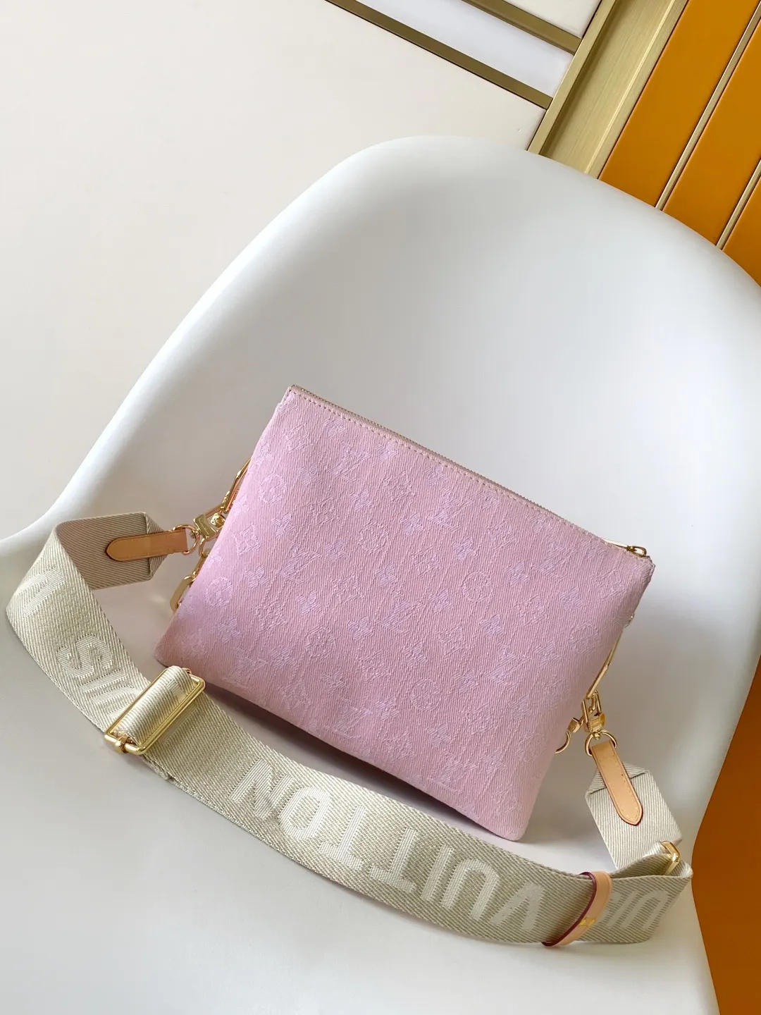 Blue Pink Chain Bag Leather