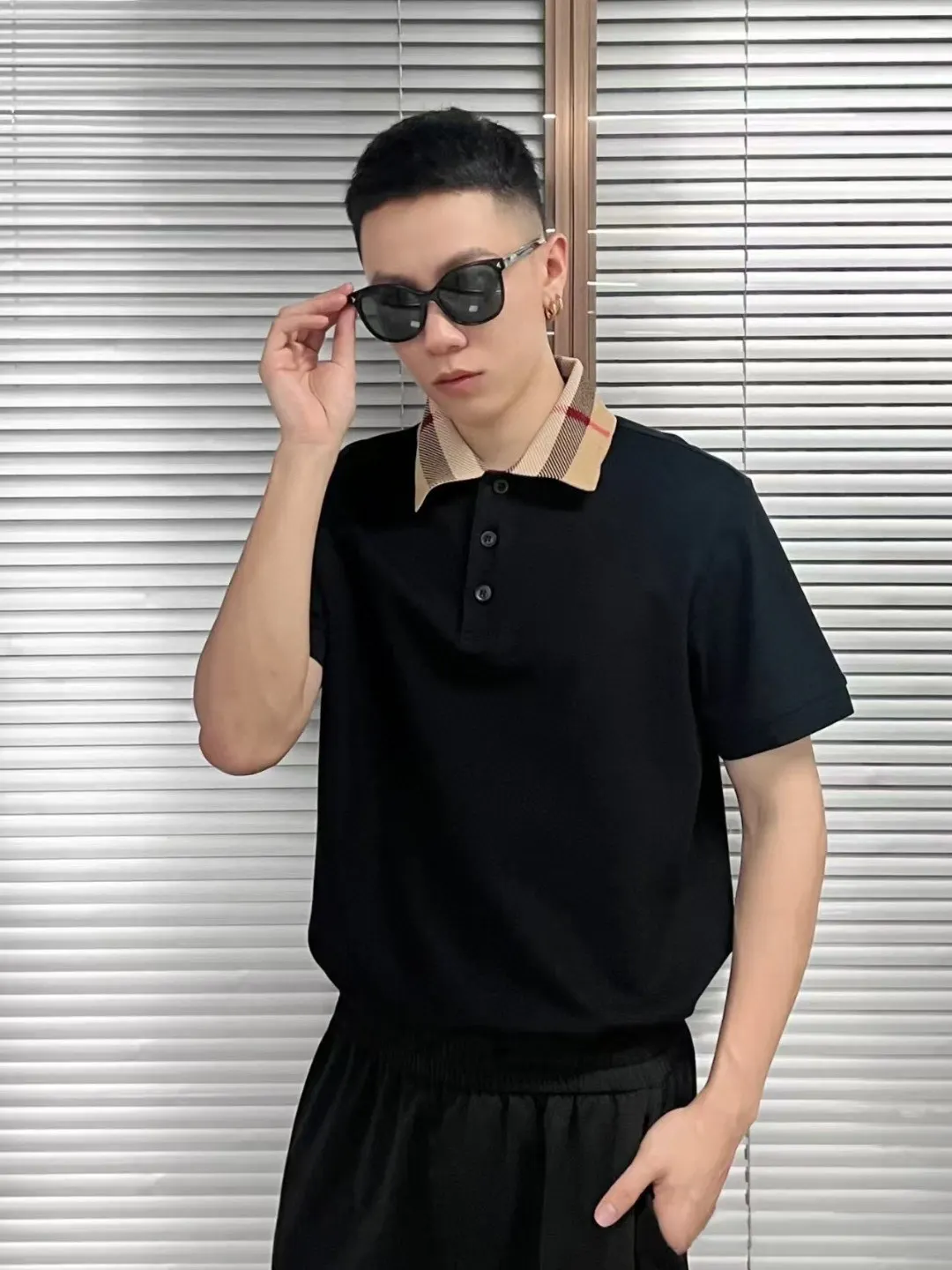 Burberry 黑色 提花 格纹 针织衫 质感针织款
