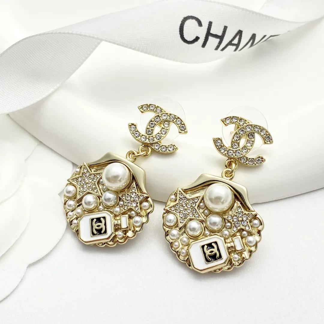 Chanel Gold Pearl Earrings