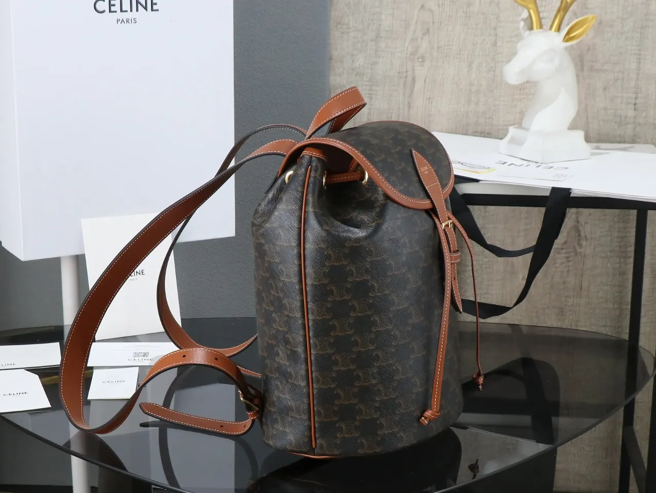 Gold Backpack Leather