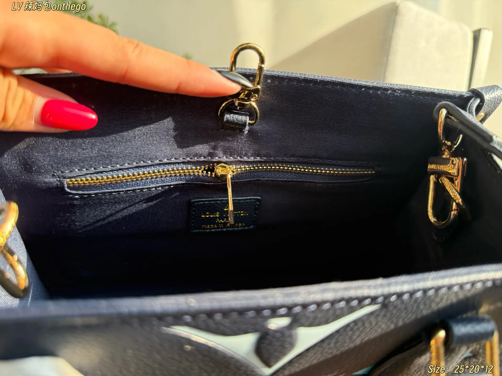 Black Blue Tote Bag Leather