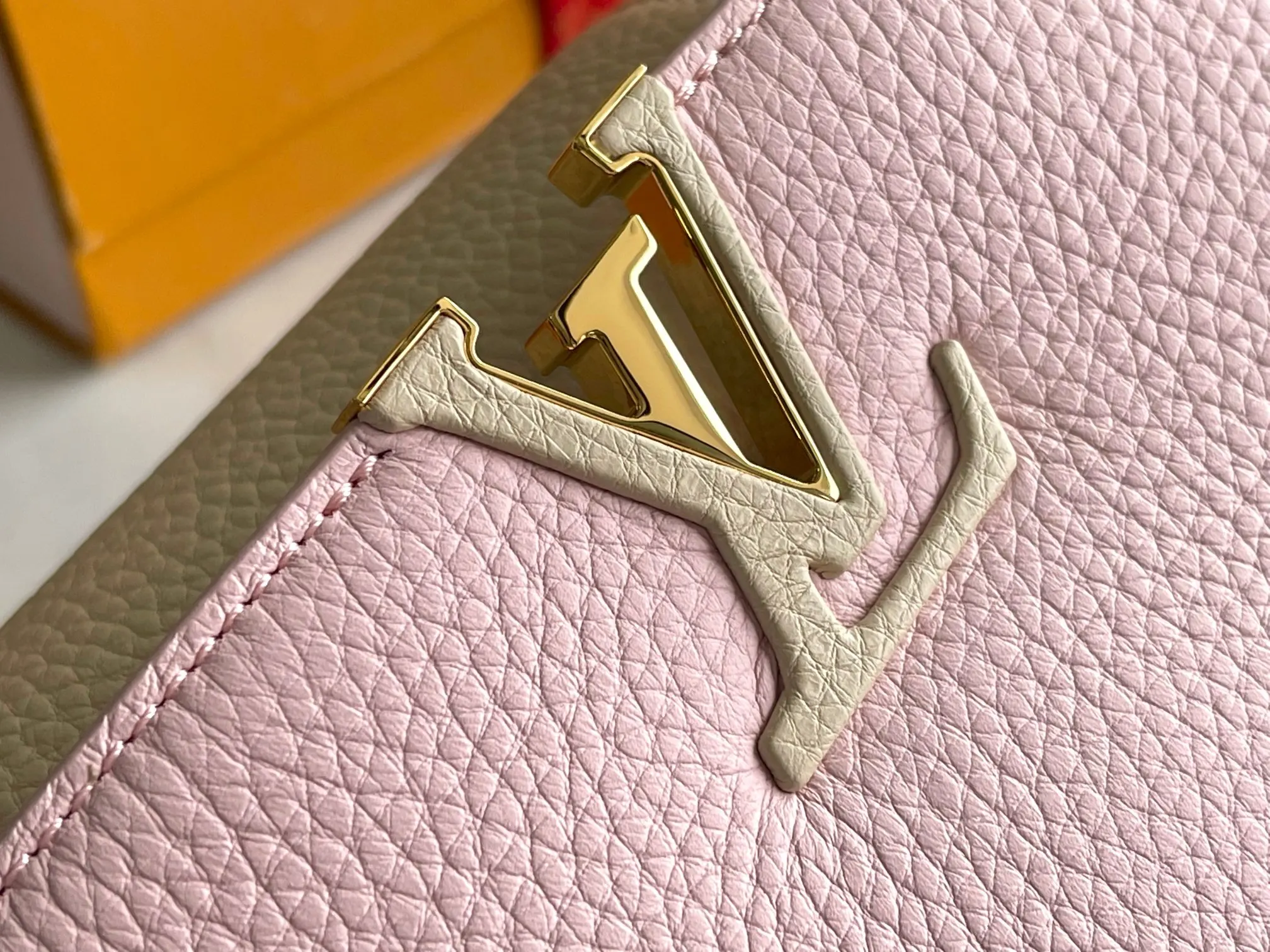 Beige Pink Chain Bag