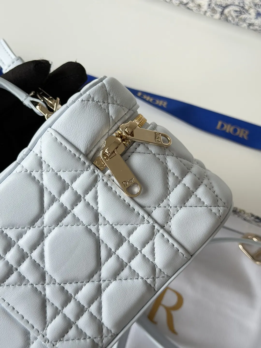 Dior 小號 藍色 皮革 手提包