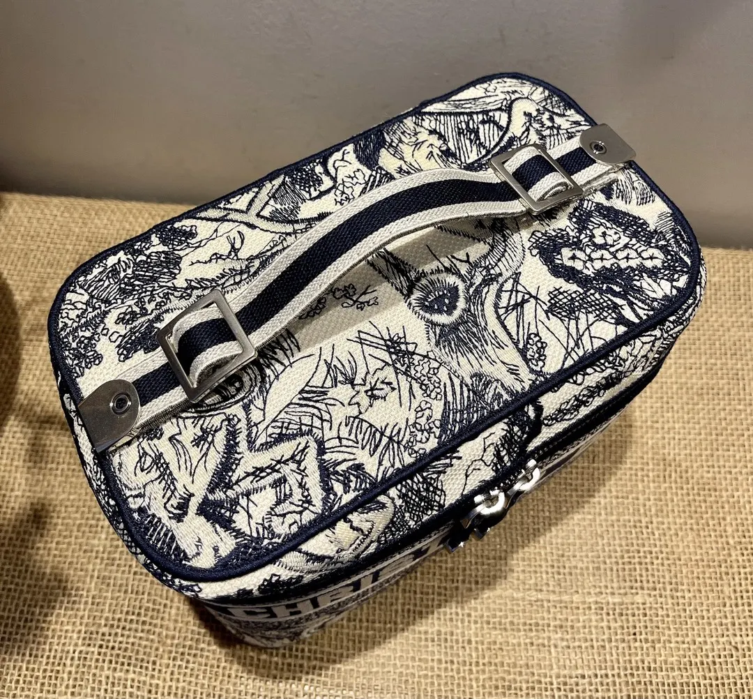 Dior Oblique Mini Black/White Cosmetic or Organizer Bag