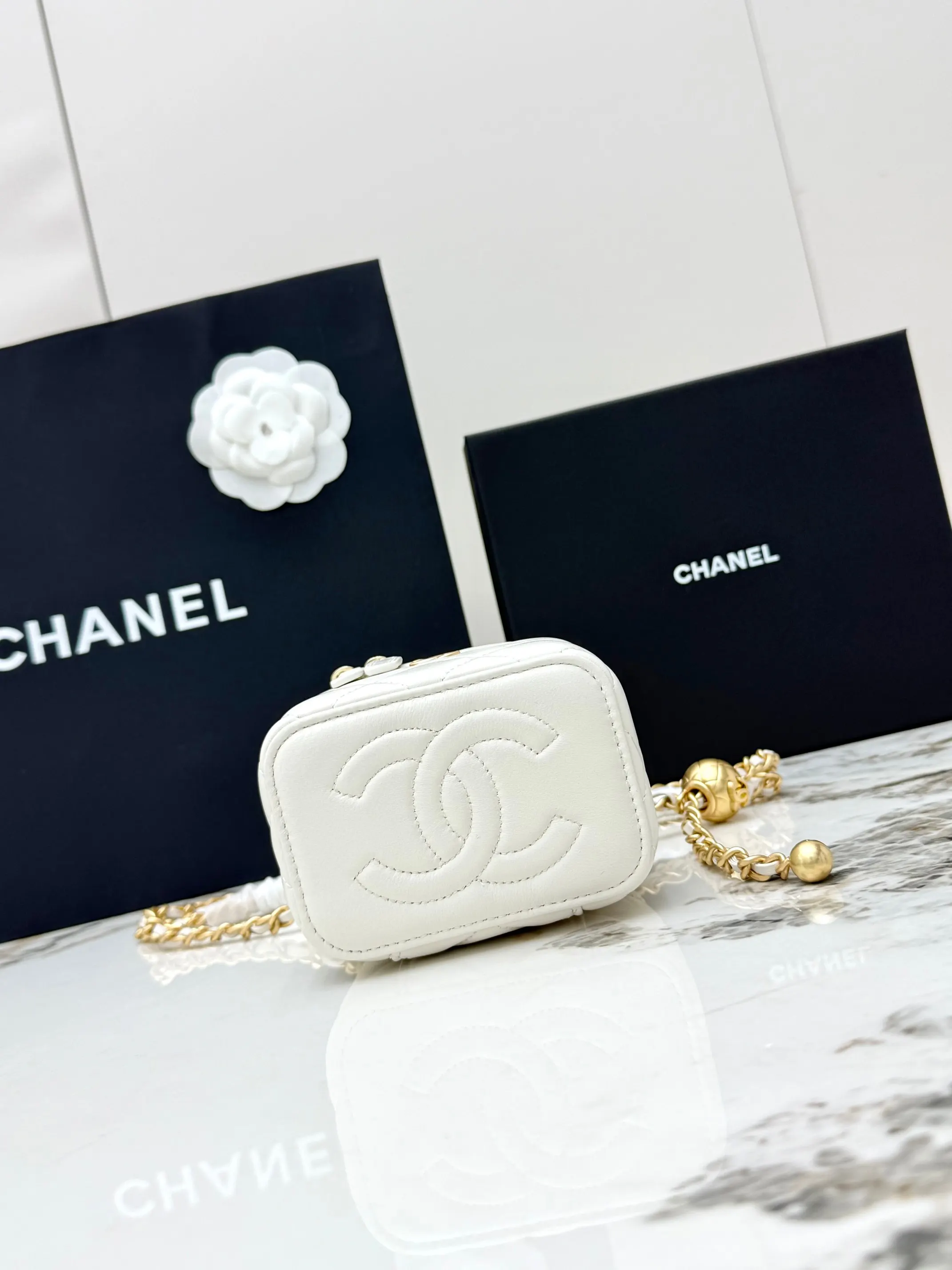CHANEL 金色 羊皮 链条包 精致链条款