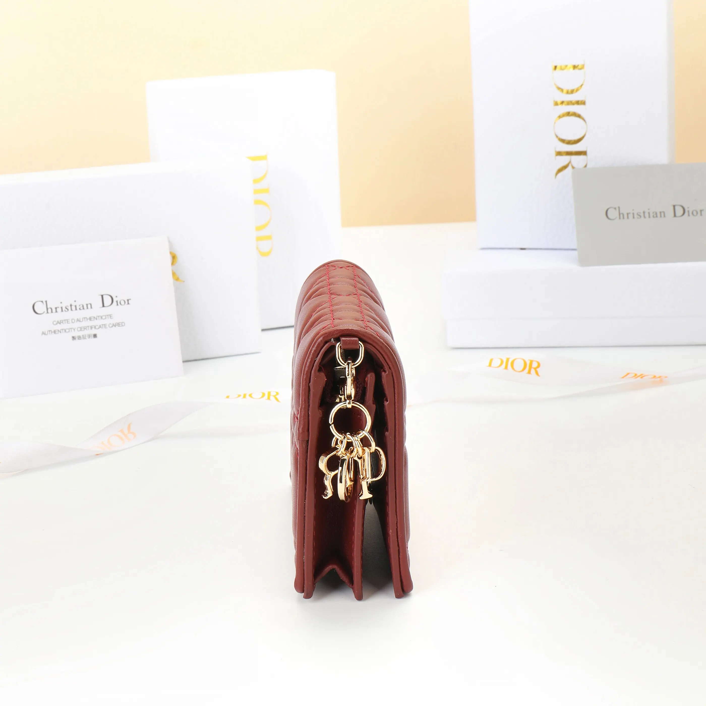 Dior 红色 皮革 钱包