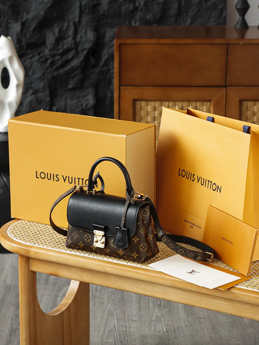 Black Monogram Top Handle Bag Commuter