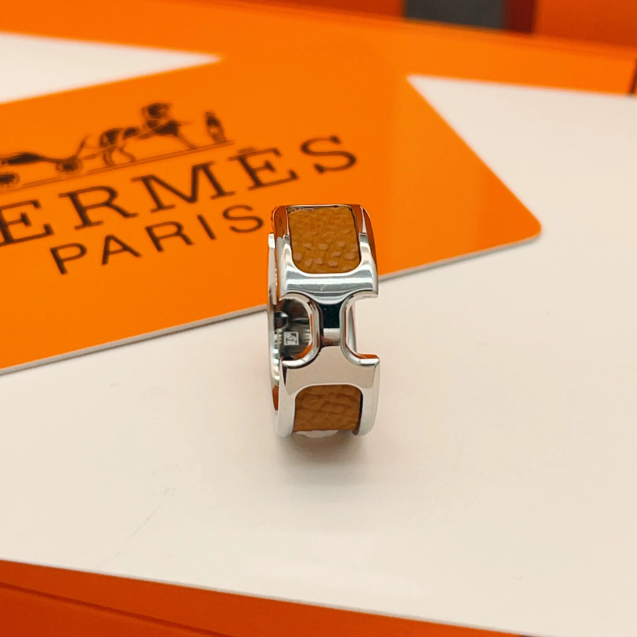 Hermès Brown Leather Ring