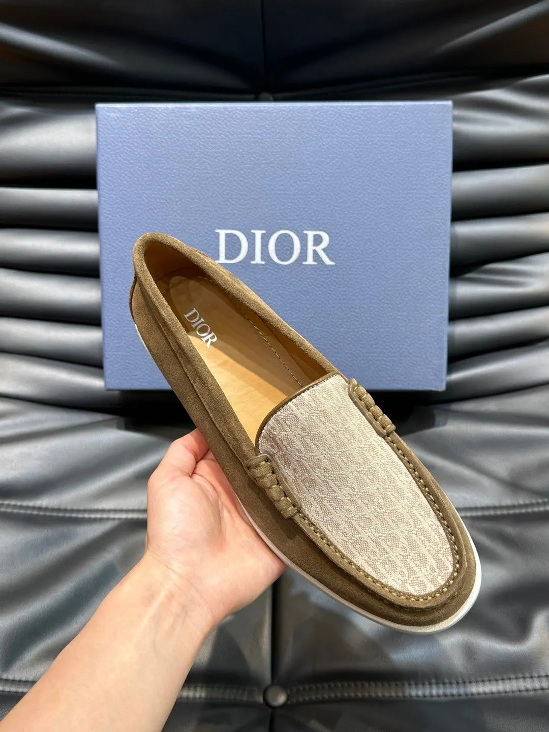 Dior Oblique 皮革 平底鞋