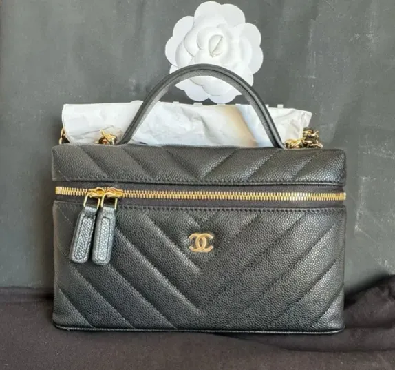 Chanel 黑色牛皮链条Hobo包 单肩 复古 腋下包