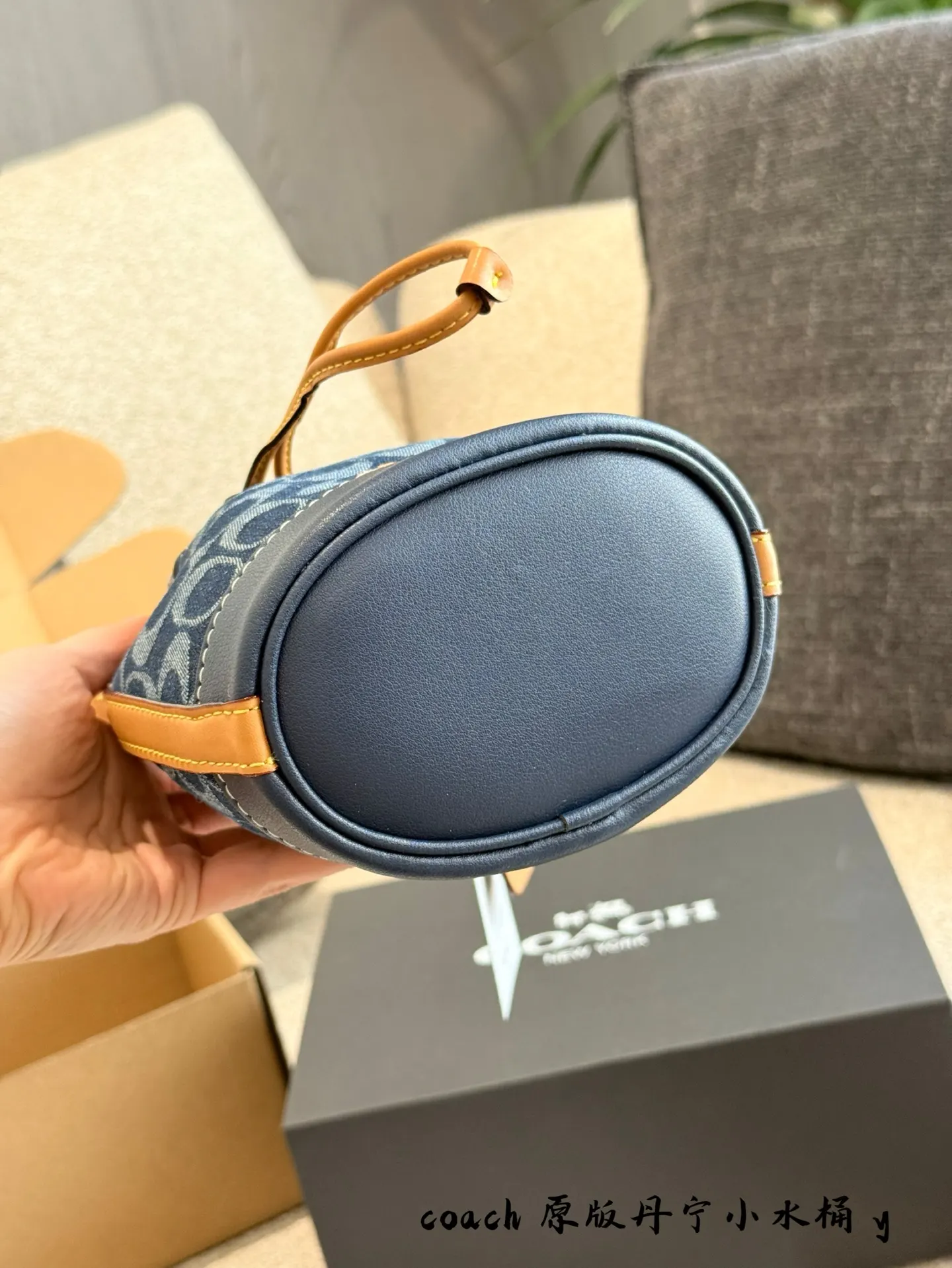 Coach 老花 牛仔 水桶包 休闲水桶款
