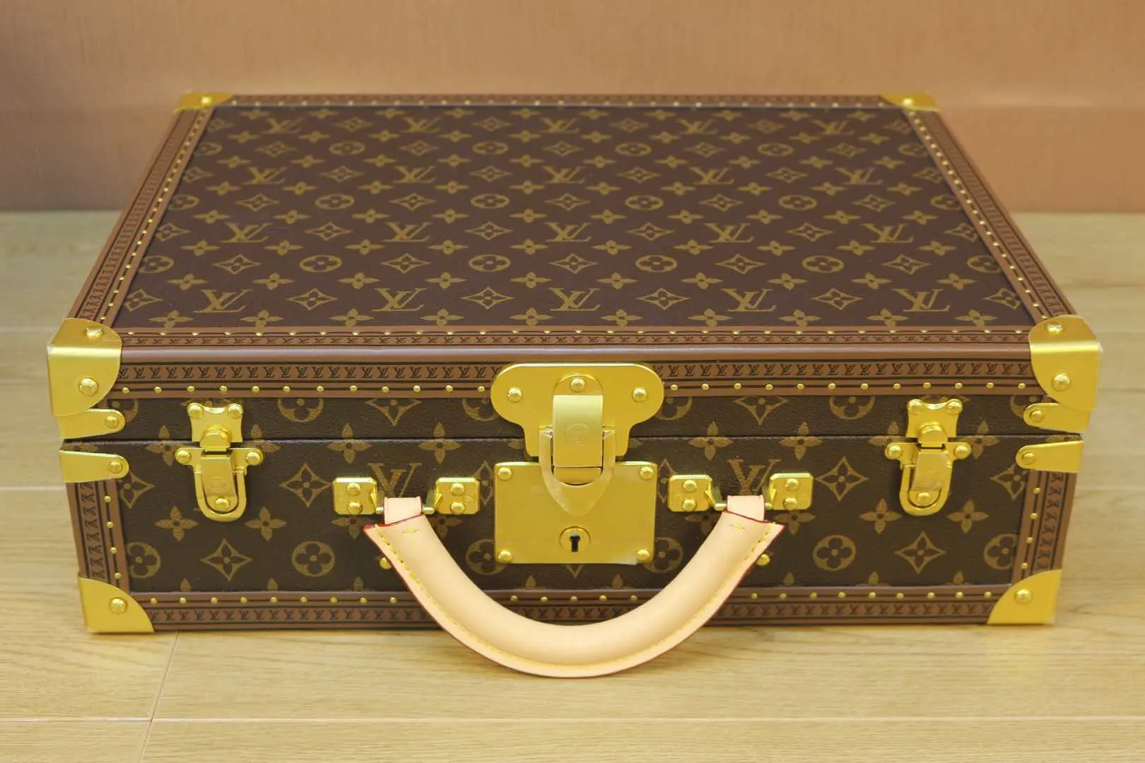 Louis Vuitton Gold Suitcase Travel Lightweight Canvas
