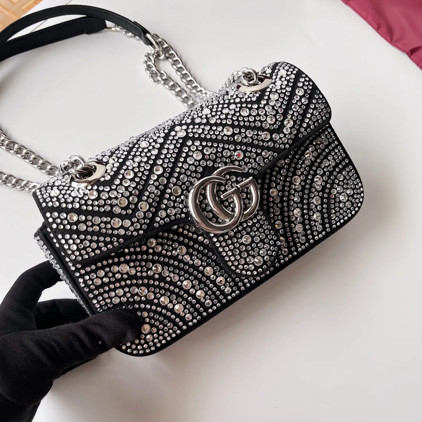 Gucci Marmont 绗缝皮革链条包 单肩斜挎款