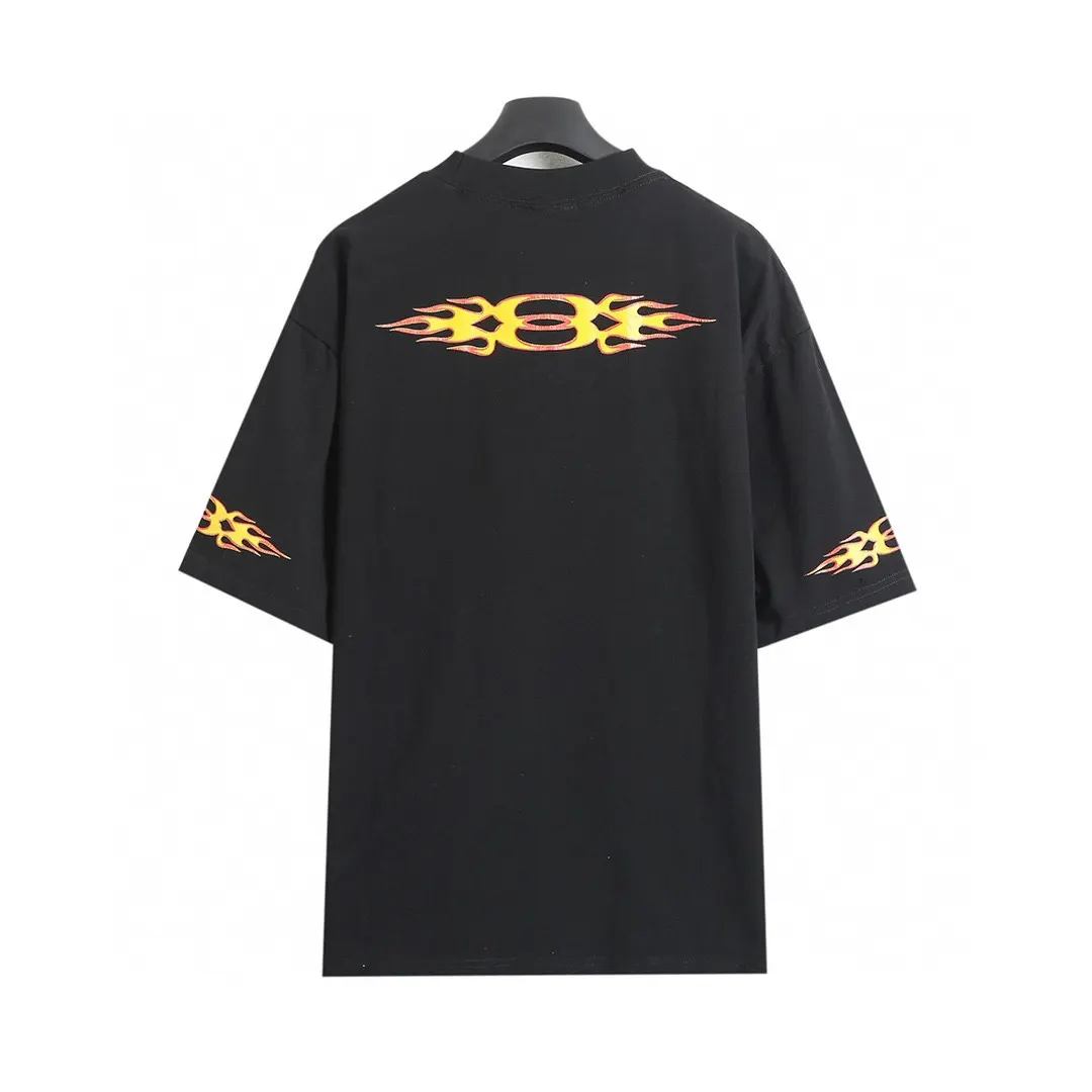 Balenciaga 26Ss Print Washed Short Sleeve T-Shirt Street