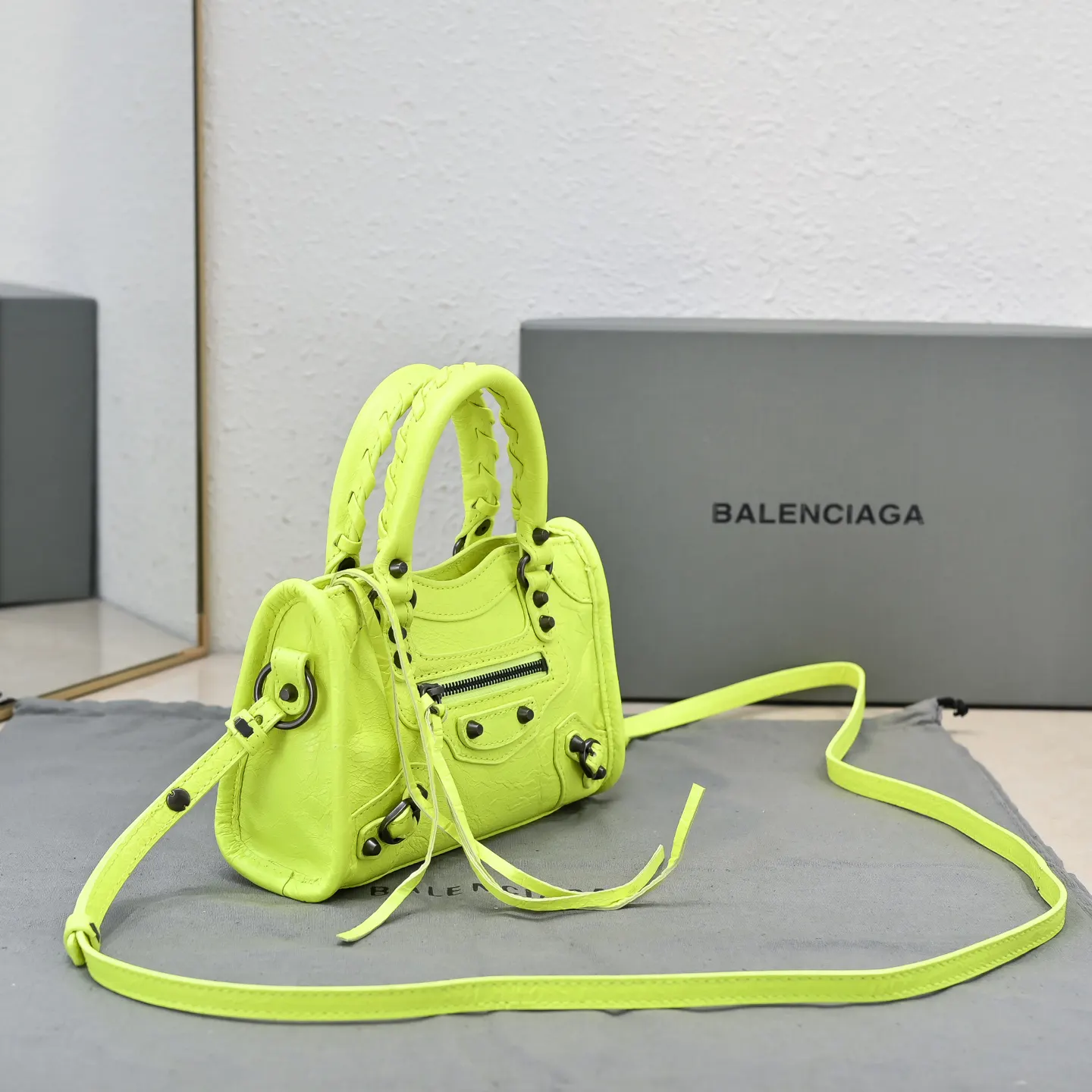Balenciaga City Le 荧光绿 手提包 经典手提