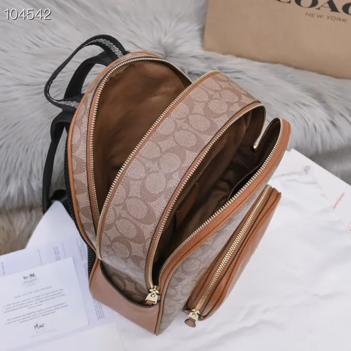 Coach 拼色 經典 經典标志C 雙肩包 实用雙肩款