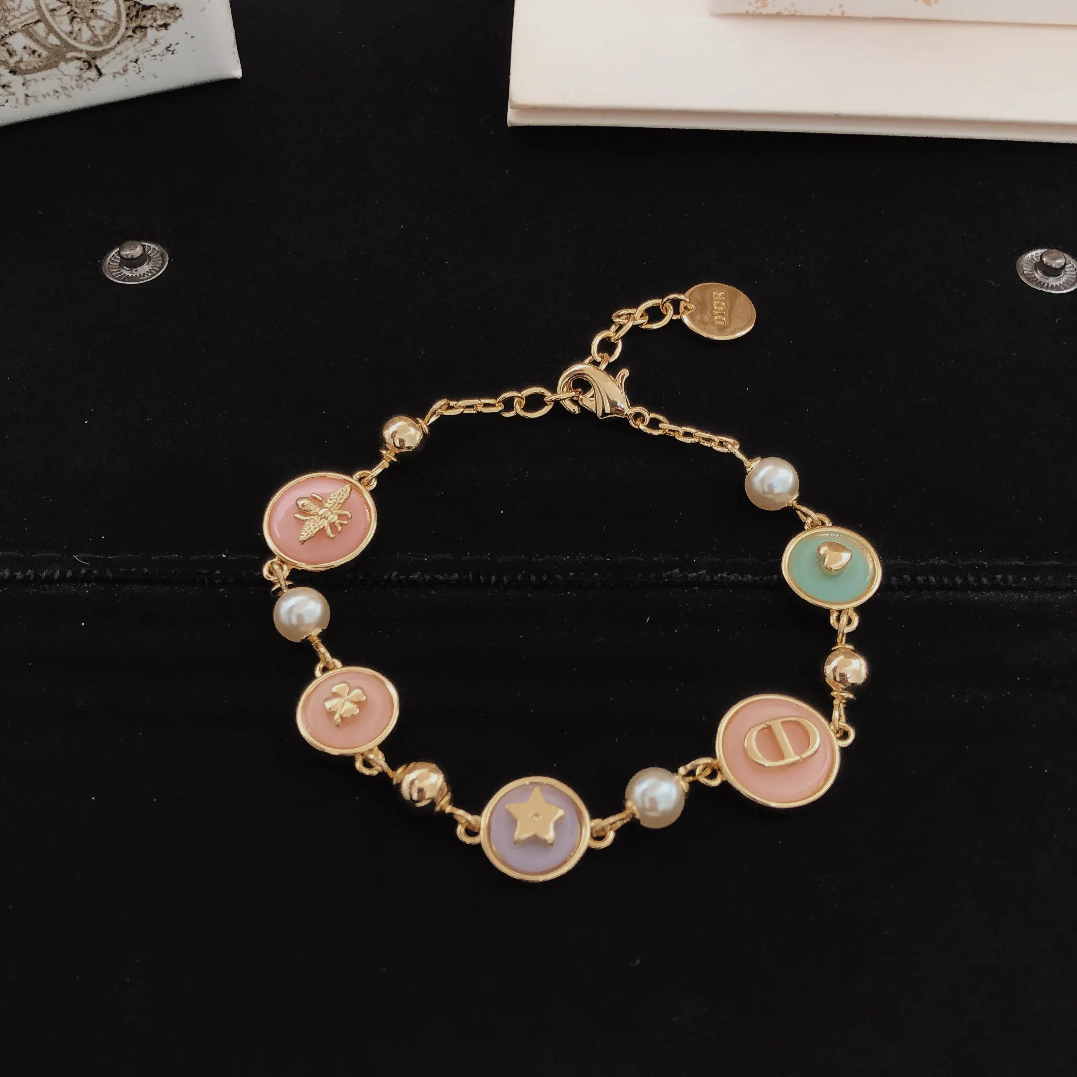 Dior 粉色 手链