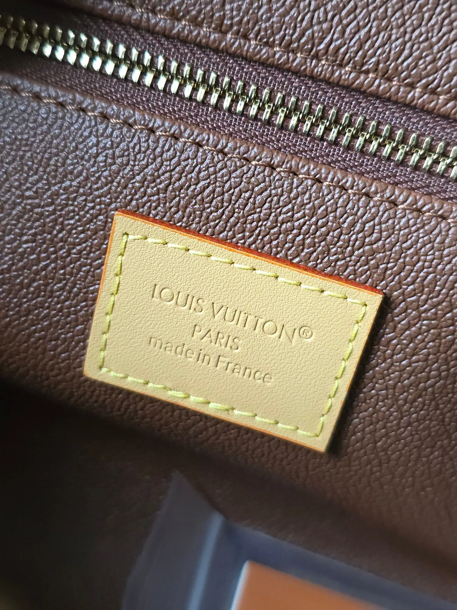 Beige Cosmetic Pouch Leather