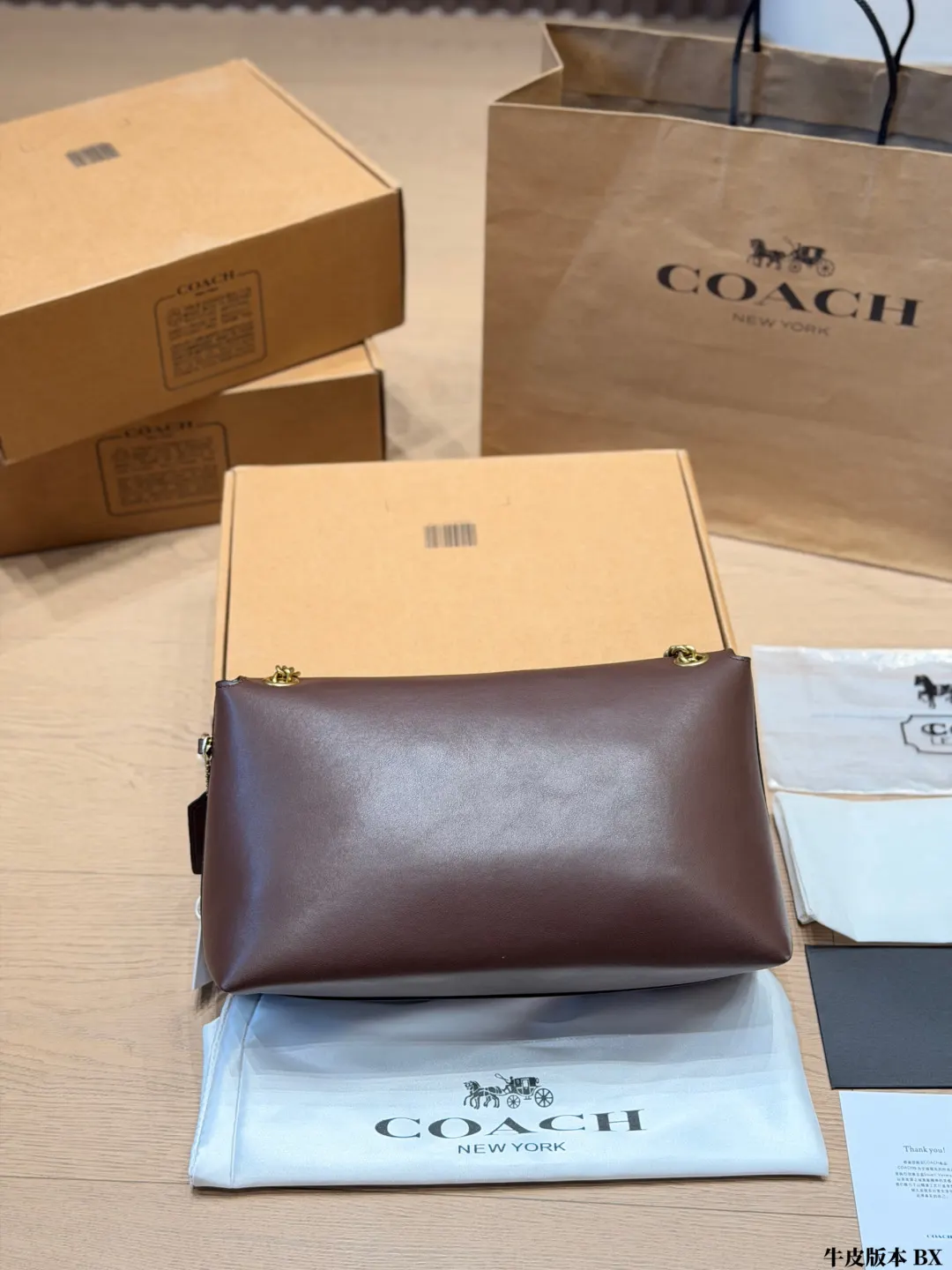 Coach 棕色 牛皮 腋下包 复古腋下背款