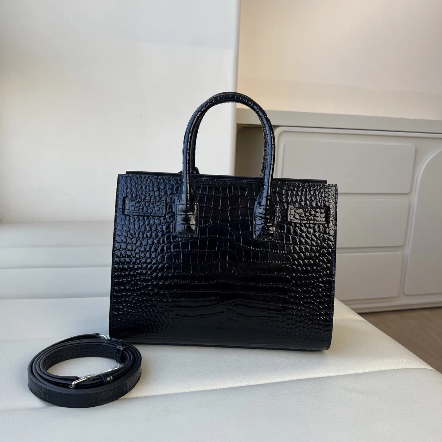 Silver Clutch Bag Leather