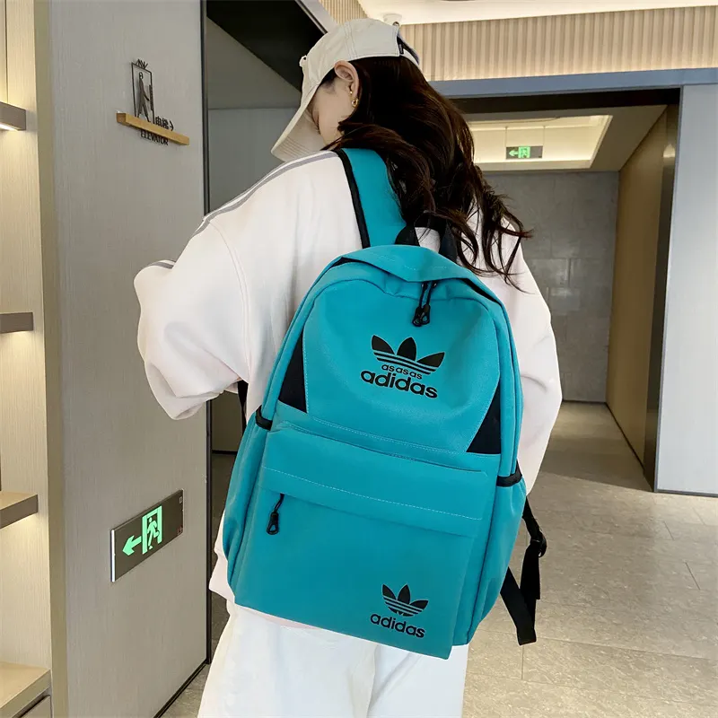 男女同款简约百搭休闲时尚运动旅行校园高中大学生 双肩包 实用双肩款